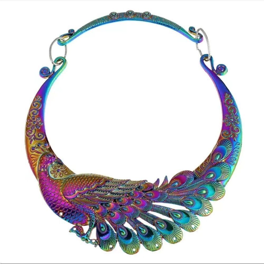 Two for price of one peacock-comb set& beautiful collar necklace - Picture 10 of 11